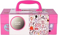 Beautycase Make-up Koffer 3-lagig rosa mit Zubehör für Kinder-2
