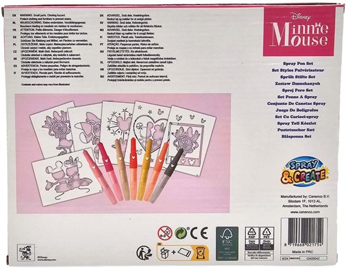 Canenco Minnie Mouse kreative Spray-Stifte Set mit Schablonen rosa-3