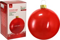 Aufblasbare Weihnachtskugel große Dekoration rot Kunststoff 45 cm