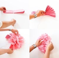 Folat - Pompom Girlande blau 3 Meter Papier Dekoration-2