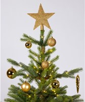 Kunststoff Weihnachtskugeln Set gold Glitzer Mix 33 Stück mit Spitze-2
