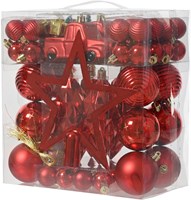 Weihnachtsbaum Dekoration Set rot 67-teilig Polystyrol Mix 6cm