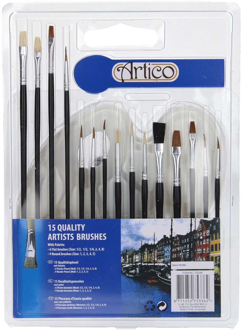 Malset 27tlg. Set Malen Künstler Kinder Erwachsene Pinsel Acrylfarben Farbenset