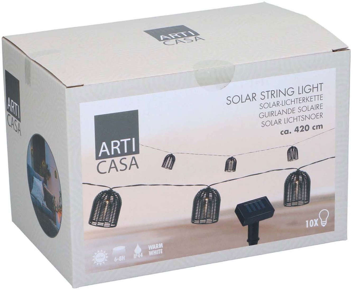 Solar Lichterkette außen schwarz 420cm Gartenbeleuchtung LED wasserdicht Planet Happy DE