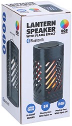Edco Bluetooth-Lautsprecher Laterne mit RGB-Beleuchtung und Flammeneffekt