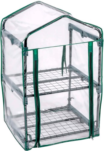 Kleine Garten Gewächshaus 50x45x80cm mit 2 Ebenen für Pflanzen und Setzlinge-2