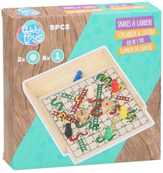 Schlangen und Leitern Holzspiel klassisches Brettspiel Holzspielzeug