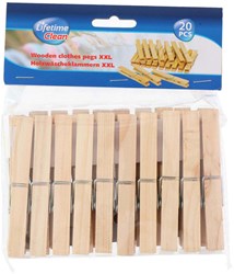 XXL Wäscheklammern Holz braun 20 Stück extra groß