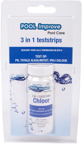 Pool Improve 3in1 Teststrips pH/Alkaliteit/Chloor, 50st.
