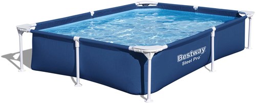 Bestway Pool Steel Pro rechteckig 221cm - stabiles Aufstellbecken blau-2