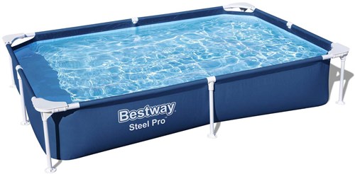 Bestway Pool Steel Pro rechteckig 221cm - stabiles Aufstellbecken blau-3