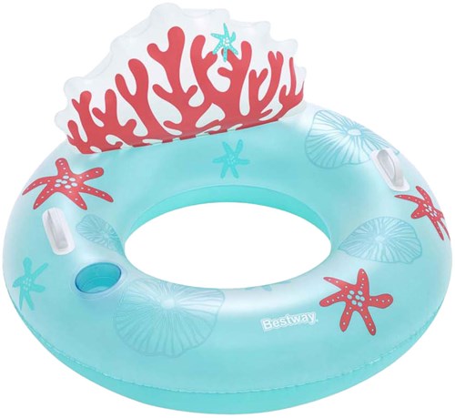 Bestway Schwimmring Koralle 97 cm - bunter aufblasbarer Schwimmreifen-3