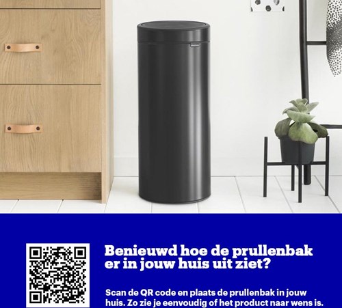 Brabantia Mülleimer Touch Bin 30L schwarz - Küchenabfalleimer-2