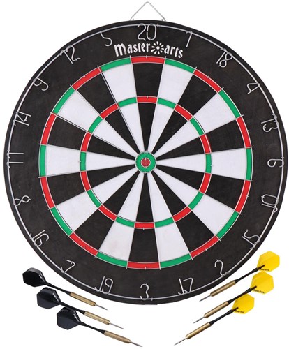 Dartboard 45 cm mit 6 Dartpfeilen - klassisches Dartspiel für Kinder-2
