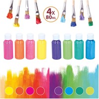 Acrylfarbe Neon Set 4-teilig - Bastelfarbe für Kinder Mehrfarbig-2