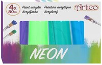 Acrylfarbe Neon Set 4-teilig - Bastelfarbe für Kinder Mehrfarbig-3