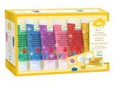 Djeco Fingerfarben Set 6 Tuben - Glitzerfarben für Kinder