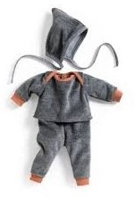 Djeco Puppenkleidung Outfit Pearl Gray Velours Set