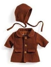 Djeco Puppenkleidung Herbst Jacke und Mütze - Kleidung für Puppen 30-34 cm