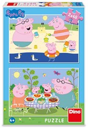 Dino Puzzle Peppa Pig Urlaub 2x48 Teile für Kinder