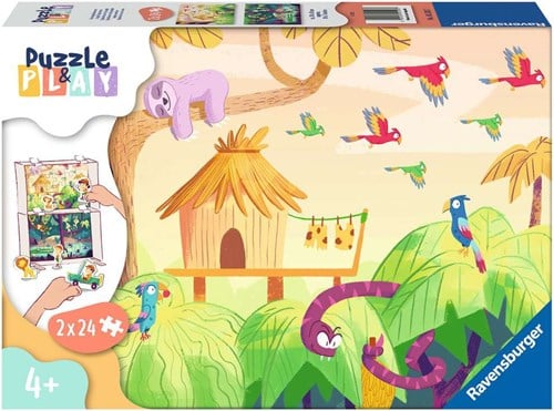 Ravensburger Puzzle Dschungelabenteuer - 2x24 Teile - Spielspaß