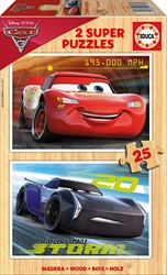 Educa 2 Holzpuzzles - Cars - 25 Teile