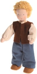 Grimm's Puppenhauspuppe Herr Linde flexibel handgefertigt 14cm