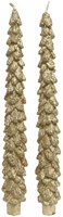 Decoris Tafelkerzen Weihnachtsbaum Gold 2er Set - festliche Kerzen