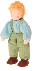 Grimm's Puppe Anton - flexible Stoffpuppe, handgefertigt, 12,5 cm