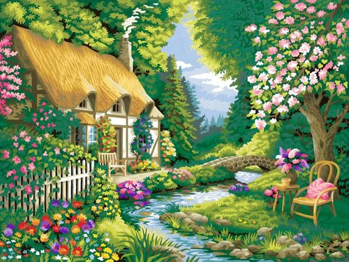 CreArt Schilderen op Nummer - Cottage Garden-3
