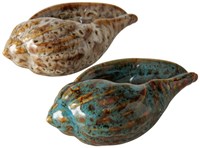 Boltze Home Deko Muschel silber Porzellan 14x8x5,5cm Ornament