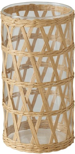 Boltze Home Vase Glas Seegras Dekoration Ø11xh20cm