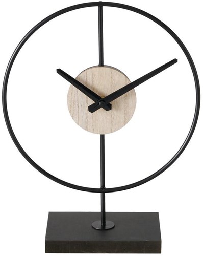 Boltze Home Tischuhr schwarz Metall modernes Design 31cm dekorativ