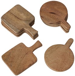 Boltze Home Holzuntersetzer Schneidebrettform 4 Stück dekorativ