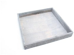 HBX natural living Tablett Holz grau 20x20x4cm Dekoration