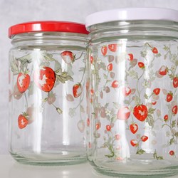 Boltze Home Vorratsglas Erdbeere 500ml - dekorativer Küchenbehälter