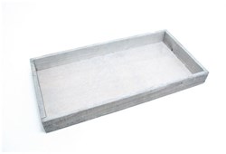 HBX natural living Tablett Holz Dekoration 32x20cm grau modern