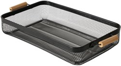 Boltze Home Tablett Metall Holz schwarz 51x27x8cm stilvolle Aufbewahrung