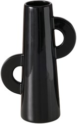Boltze Home Vase Keramik schwarz 26cm - stilvolle Wohnaccessoires