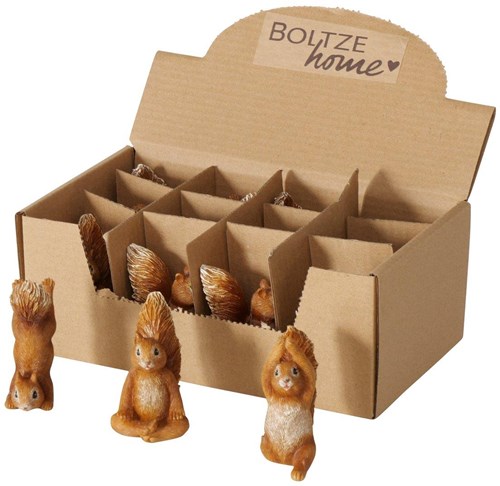 Boltze Home Dekofigur Eichhörnchen Polyresin Braun 7cm Yoga