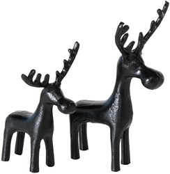 Boltze Home Deko Rentier schwarz Set Winterdeko modern