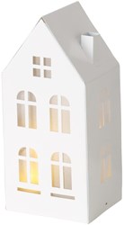 Boltze Home Deko Häuschen Metall LED weiß Stimmungslicht 22,3cm