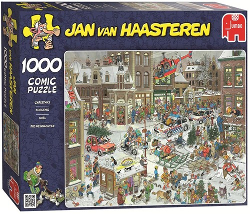 Jumbo Puzzles 13007 Jan Van Haasteren Weihnachten, 1000 Teile Puzzle für Erwachsene, Multi kleuren, 68 x 49 cm