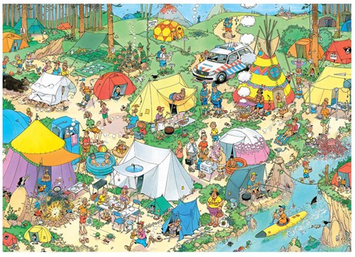 Jumbo Puzzle Camping im Wald Jan van Haasteren 1000 Teile-2