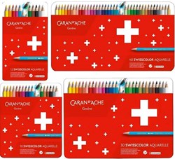 Caran d'Ache Aquarellstifte Swisscolor 40 Farben Blech Farbstifte