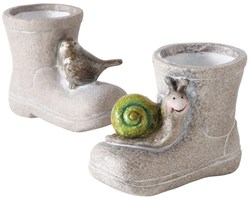 Boltze Home Blumentopf Stiefel Terrakotta Kinderdeko Geschenkidee