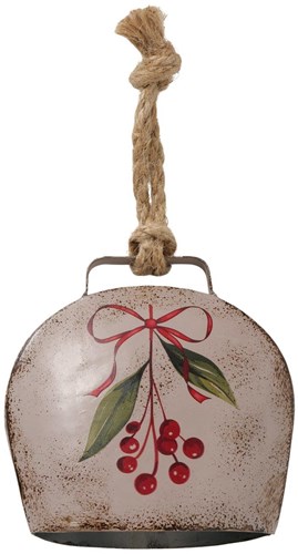 Boltze Home Weihnachtsglocke Dekoanhänger mit Juteseil 11,5x5x12cm Metall
