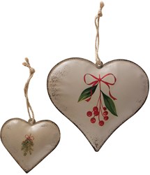 Boltze Home Dekohänger Herz Set aus 2 Vintage Weihnachtsdeko
