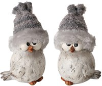 Boltze Home Dekoration Vogel Winterfigur Polyresin 6x7,5x12cm