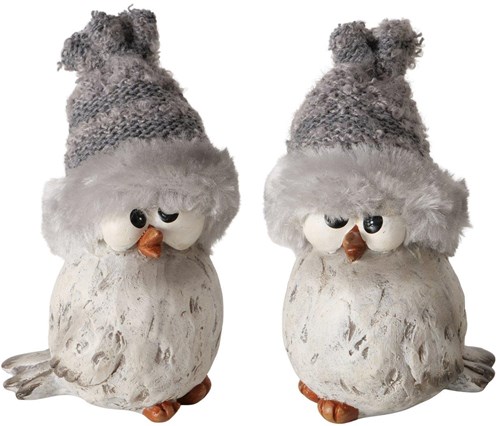 Boltze Home Dekoration Vogel Winterfigur Polyresin 6x7,5x12cm